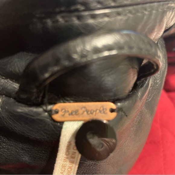 FREE PEOPLE Sz S Vegan Quilted Shoulder & Lining Zipper Snap Closure Moto Jacket - Picture 14 of 16